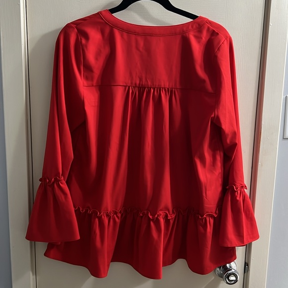 Tuckernuck Red Crepe Kenzo Top - Picture 3 of 3